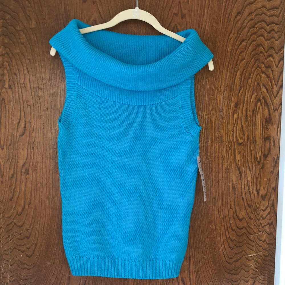 Lucia Burns 100% Cotton Sweater. Turquoise